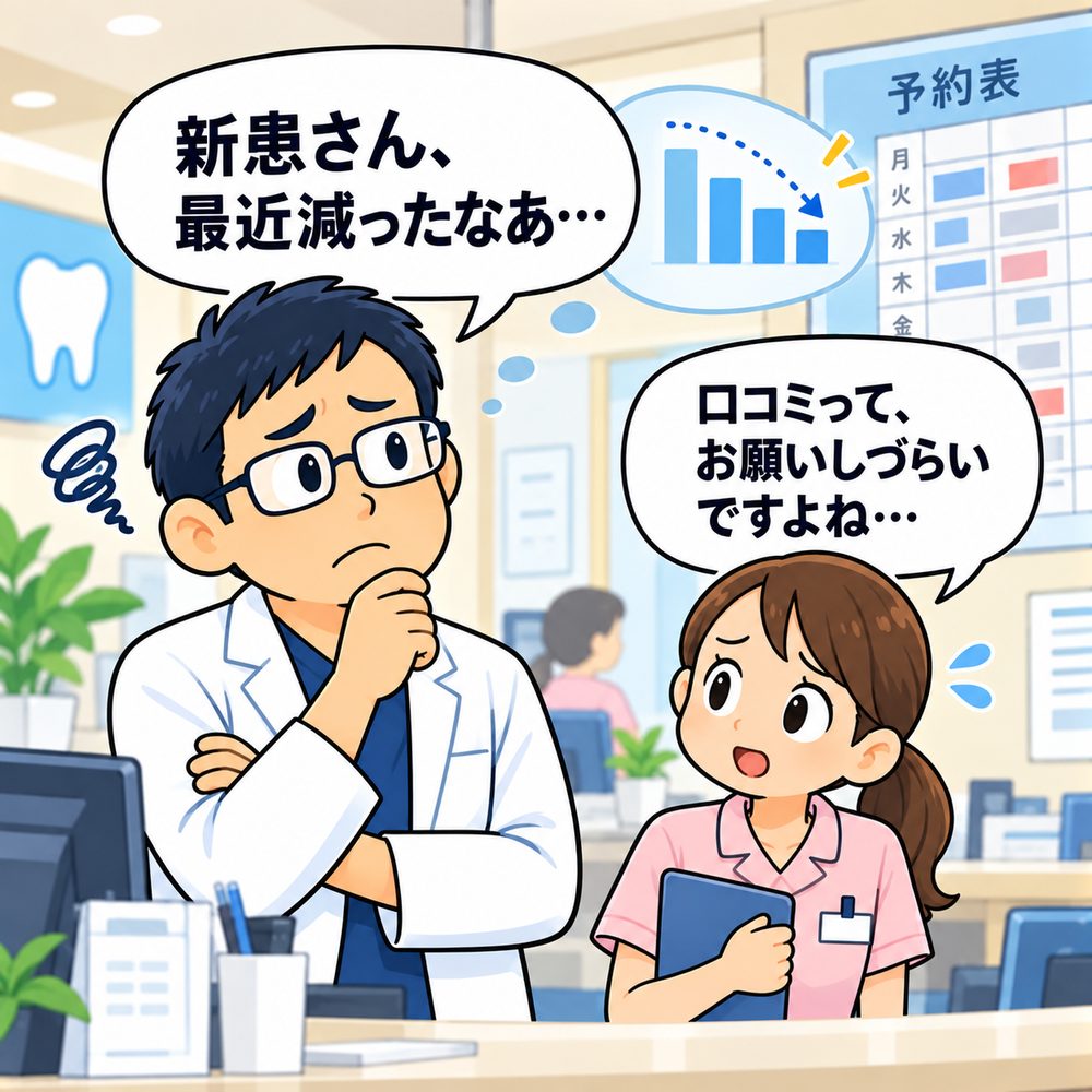 新患さん、最近減ったなあ…